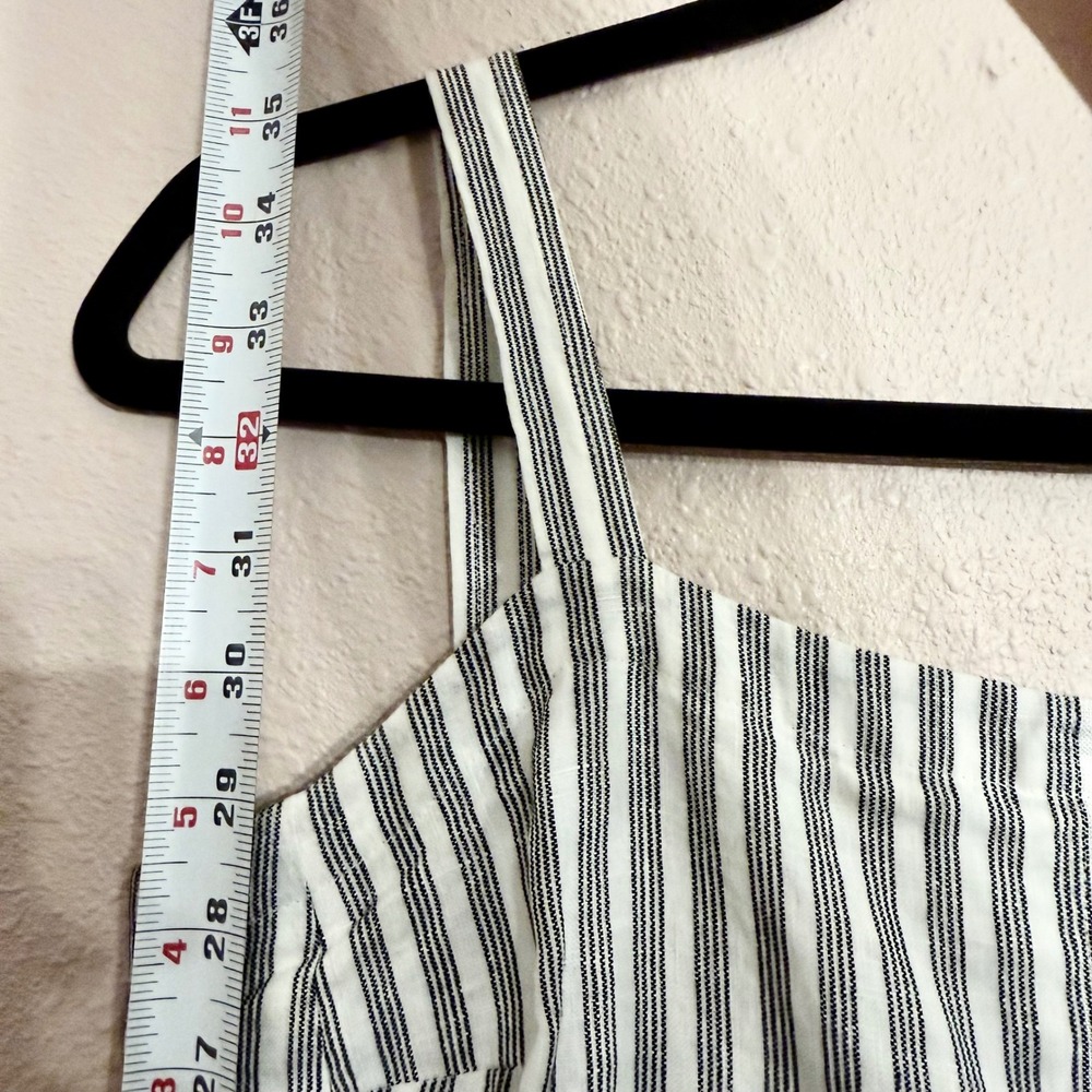 FRAME Striped Button Front Mini Dress Black White Sleeveless Pockets Women's S - Picture 6 of 6